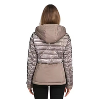 Nouvelle arrivée : veste matelassée en coton 100% tricoté pour femme, col montant personnalisé, coupe courte, imperméable, respirante, séchage rapide, pour l'hiver