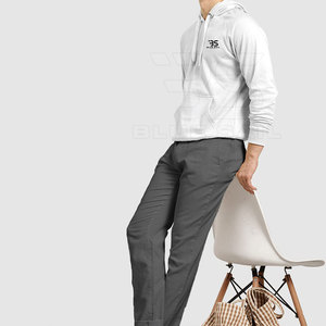 Sudadera con capucha de algodón con bolsillo para hombre de canguro y Capucha con cordón Casual para hombre Sudadera con capucha de mezcla de algodón - Product Image 3