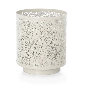 Linterna decorada de lujo forma redondeada linterna de alambre de Metal recubierto blanco y portavelas para centro de mesa para Decoración - Product Image 5