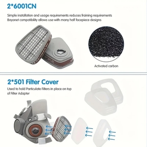 Chất lượng cao công nghiệp mặt cá nhân hô hấp nửa mặt nạ chống khói mặt nạ Facemask - Product Image 4