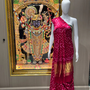 Hermoso Sari Bandhej con Diseño Ek Dani Bandhani, Material Georgette, Estilo Formal para Fiestas - Product Image 1