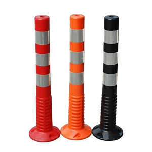 Poste Delimitador de Seguridad Wesure de 100 cm con Tiras Reflectantes para Seguridad Pública - Product Image 3