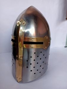 Calvin Handicrafts "Medieval Barbuta Visored Acero cepillado Caballeros Templarios Crusader's Helmet - Product Image 4