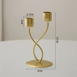 Candelabro Moderno de Metal Negro con Diseño Retorcido, Juego de Portavelas, Centro de Mesa para Bodas, Decoración del Hogar, Artículos de Lujo de Hierro - Product Image 4