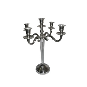 Porte-bougie en métal au design élégant et décoratif, pour les fêtes de Noël, célébrations, maison, style occidental, plaqué or, 5 bras - Product Image 2