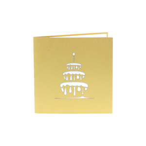 Carte 3D pop-up faite à la main avec un design de gâteau d'anniversaire, art du papier origami personnalisé pour une idée de cadeau de fête d'anniversaire - Product Image 4