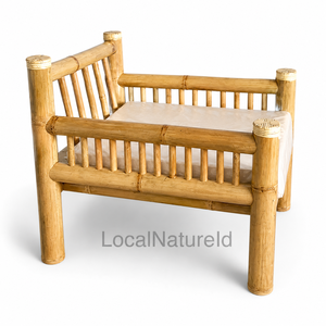 Vintage Lightweight <b>Bamboo</b> Garden Chair Patio Lounge Seat with Cushion Modern Outdoor <b>Furniture</b> - Product Image 3