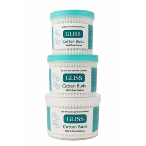 Bâtonnets de coton biologique GLISS Premium 100% (avec tige en plastique) – 100 unités – Multi-usages pour le nettoyage des oreilles et autres applications - Product Image 3