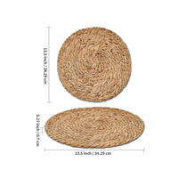 Napperons tissés en jonc de mer naturel Ensemble de ferme de 10 tapis de table ronds pour table à manger en gros du Vietnam