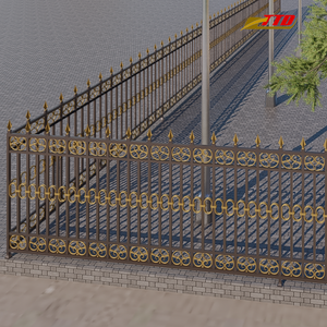 Clôtures de confidentialité en fer forgé de luxe Protection supérieure Détaillant artistique Élégance extérieure durable Modélisation 3D de hauteur de 7 pieds - Product Image 2