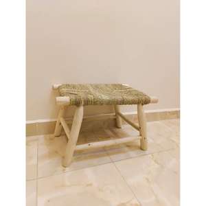 Taburete marroquí hecho a mano, puf otomano, cojín decorativo bohemio, reposapiés tradicional bereber, muebles para la sala de estar. - Product Image 1