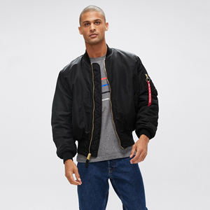 Blouson aviateur 100% en soie personnalisé avec col montant High Street Style Street Wear saison d'hiver avec poche latérale sur les manches - Product Image 1