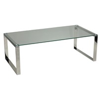 Table basse/table centrale en métal et verre, design moderne et écologique, tendance, décoration intérieure, taille personnalisée, salon M.R.
