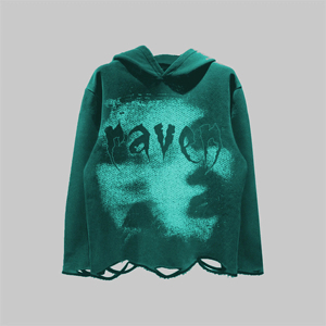 Sweat-shirt à capuche pour homme, imprimé personnalisé, délavé à l'acide, streetwear, pull oversize, XS, tissu en molleton français, broderie - Product Image 6