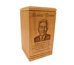 Urna humana de cremación para cenizas Foto grabada Celebración DE LA VIDA Funeral Memorial Mamá Papá Urna de cremación - Product Image 1