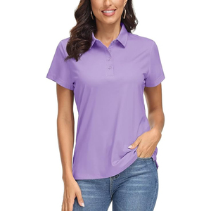 Vente en gros de polos Slim Fit pour femmes-Chemises de golf unisexes en polyester brodées avec logo personnalisé pour femmes - Product Image 3