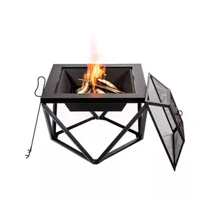 Hardy chất lượng màu đen kim loại sang trọng thiết kế hố lửa Kim Loại Gang gỗ Burner cho nhà KHÁCH SẠN VƯỜN hố lửa