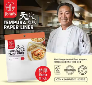 Jishins แผ่นรองกระดาษเทมปุระและบรรจุภัณฑ์อาหารทอด100ชิ้นปลอดภัยสำหรับใช้ในครัว - Product Image 4