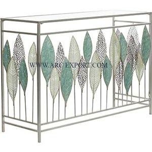 Travail d'incrustation d'os couleur bleu et blanc Table console de meubles de maison et de salon Table console de meubles de la plus grande qualité - Product Image 6