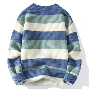 Nouveau 100% laine respirant hommes câble chandails en tricot hiver pull ample col rond à manches longues chandails tricotés personnalisés pour hommes - Product Image 4