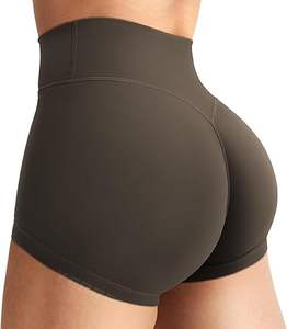 <b>Women</b> Breathable Hot <b>Biker</b> <b>Shorts</b> with Pockets Mid Waist Tummy Control 100% Cotton Workout Yoga Athletic Gym - Product Image 1