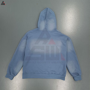Sweat à capuche personnalisé pour homme, coupe classique, délavé à l'acide, effet vieilli, déchiré, vintage, léger, 100% coton, vente en gros - Product Image 2