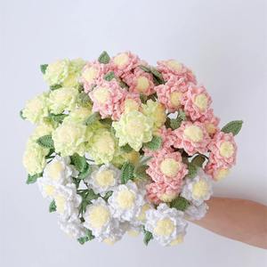 Bouquet éternel de fleurs de gardénia au crochet, arrangement créatif en fil, vente en gros pour mariage et décoration intérieure - Product Image 2