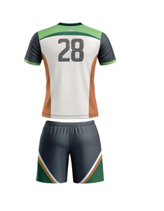 ชุดเสื้อบอลผ้าโพลีเอสเตอร์แห้งเร็วชุดเล่นกีฬาย้อมสีล้วน - Product Image 2