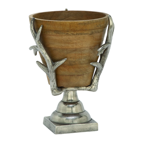 Luxury Design Handmade Decorative Raw <b>Metal</b> Round <b>Bowl</b> With Antlers Stand Fancy Decorative <b>Bowls</b> Wholesale Manufacturer - Product Image 4