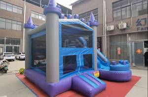 Structure gonflable commerciale de haute qualité en PVC avec toboggan et château rebondissant pour la location de fêtes d'enfants - Product Image 2