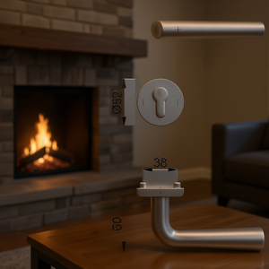 Helsingborg ชุดเตาผิงสแตนเลส PZ DIN ซ้าย/ขวา /d E1730Z/17KV/17KVS hoppe Rosette โมเดล F69 - Product Image 3