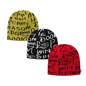 Venta al por mayor más popular de invierno colorido personalizado Jacquard Logo hombres sombreros 100% acrílico térmico mujeres gorro de punto - Product Image 5
