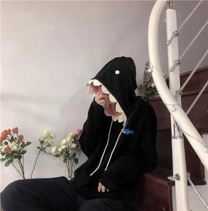 Pull décontracté d'hiver pour femmes avec imprimé chat Boho capuche solide fermeture à boutons à manches longues poche brodée respirant - Product Image 1