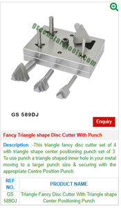 Coupe-disque en forme de triangle fantaisie avec poinçon GS 589DJ nouveaux outils de bijoux en acier pour bijoux - Product Image 2