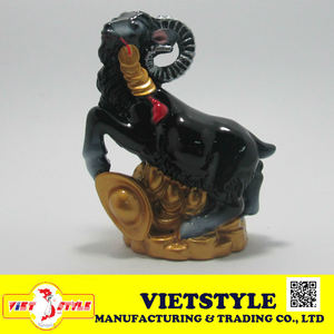 Estatuas de cabra vietnamitas de poliresina, figuritas de animales artesanales de resina para decoración del hogar y recuerdos, imán con patrón de trofeo - Product Image 4