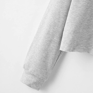 Top corto de la mejor calidad con capucha para damas, Color gris, manga larga, Fitness, Yoga, cómodo, Top corto con capucha para mujer - Product Image 5