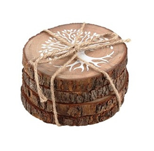 Classic Round Unfinished Natural Poplar <b>Wooden</b> <b>Slices</b> Eco-Friendly Coaster 10 cm Two-Sided Customizable Tablemat Made in India - Product Image 2