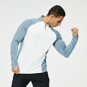 Custom logo Sublimation Gym Polyester Tshirt High Quality Quick Dry Fit 14 Half <b>Zip</b> Sports Breathable T-<b>shirt</b> for men - Product Image 2