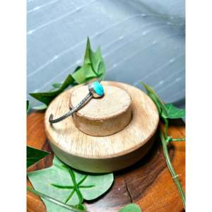 Navajo Handmade Sonoran Mountain Turquoise & Sterling <b>Silver</b> Fashion <b>Cuff</b> <b>Bracelet</b> - Product Image 2