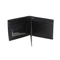 Dompet lipat kulit asli untuk pria, dompet lipat dua kulit asli dengan fitur RFID, desain ramping, penutup terbuka, tahan lama, dompet kartu kanvas