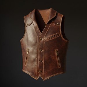 Veste de motard en cuir véritable authentique offrant un design classique et robuste pour la conduite, avec un port confortable et un attrait moto intemporel - Product Image 2