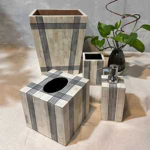 Incrustation de résine de qualité supérieure Marrakech Design Accessoires de salle de bain Ensemble de 8 pièces Ensemble de bain fait main-friendly - Product Image 1