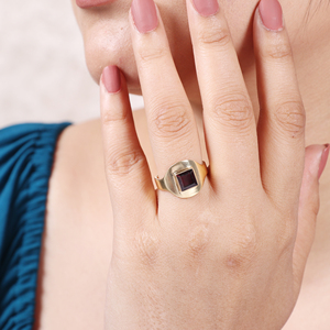 Anillo de bodas de plata de ley 925 Vintage para mujer, anillo de piedras preciosas granate chapado en oro de 18 quilates, ajuste de bisel, MOQ bajo, anillos finos para fiestas - Product Image 2