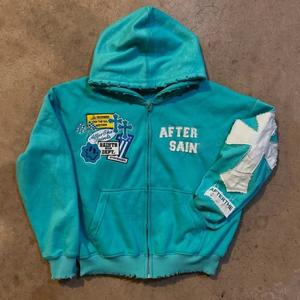 Parche personalizado trabajo sudaderas con capucha Streetwear de gran tamaño pulóver sudaderas con logotipo bordado ácido lavado diseño al por mayor - Product Image 4