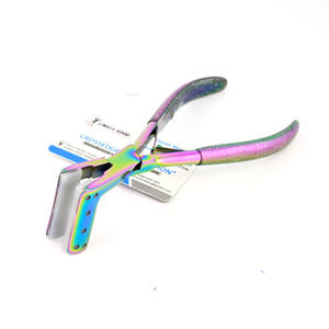 Custom Logo High Quality Rainbow <b>Tape</b>-In Pliers Comfortable Grip Hair Extension Tools Made of Steel - Product Image 1