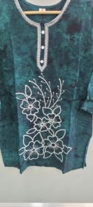 Chickenkari Kaftan Short Kurti Trendy Cómodo Poliéster/Crepé Bordado Estilo Casual para Primavera Otoño Temporadas - Product Image 2