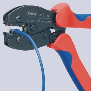 Alicates de crimpado KNIPEX PreciForce de 220 mm de longitud, 0.5-6 mm (AWG 20-10), 487 g para crimpado de cables - Product Image 6