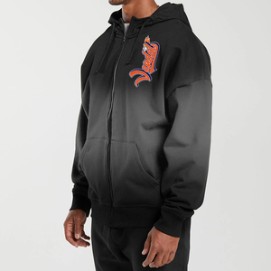 Vente en gros 100% coton mélangé fermeture éclair Streetwear sweats à capuche pour hommes logo brodé pull surdimensionné pour garçons - Product Image 5