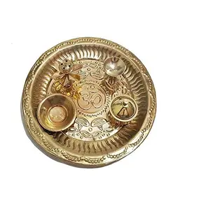 Brass Puja Thali Set, Puja Items