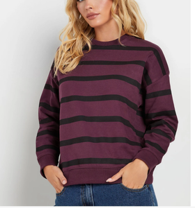 OEM sudaderas de gran tamaño de cuello redondo bordado letras sueltas hombro caído manga larga personalizado mujeres algodón pulóveres sudadera - Product Image 2